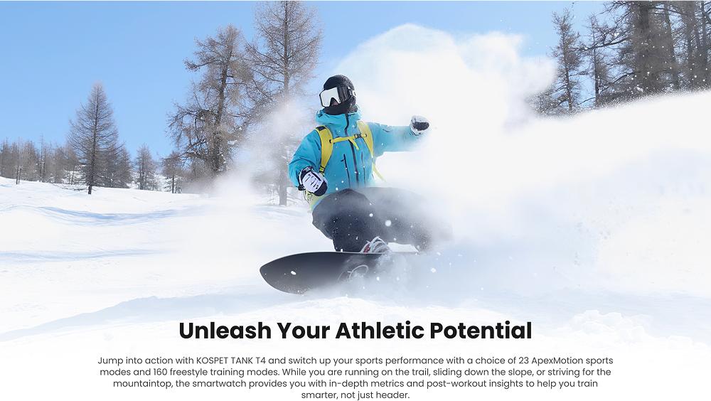 KOSPET TANK T4 Smartwatch with 14-Day Battery Life 1.43AMOLED Display 50M Waterproof Full-Metal Body AI Assistant for Android iOS Fitness Tracker Running Watch GPS Waterproof Smartwatch Wearable Monitor Auto, Durable Stainless Steel, New Year Pick