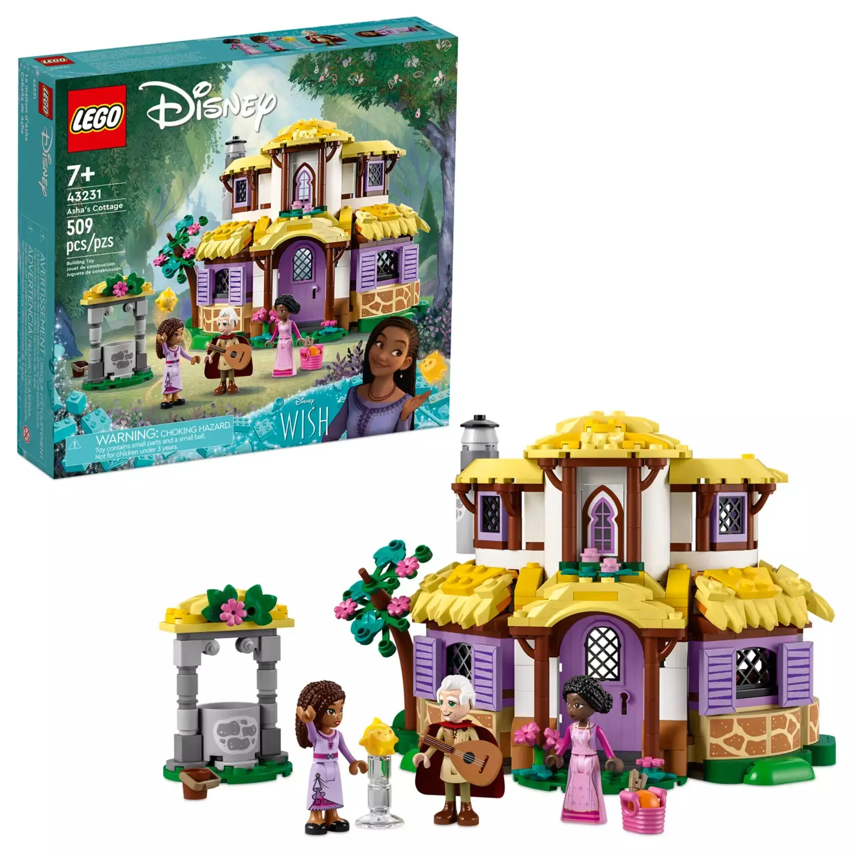 LEGO Disney Wish Asha's Cottage Building Playset (43231) for Kids, Including Minifigures, Cupboards, and Themed Accessories