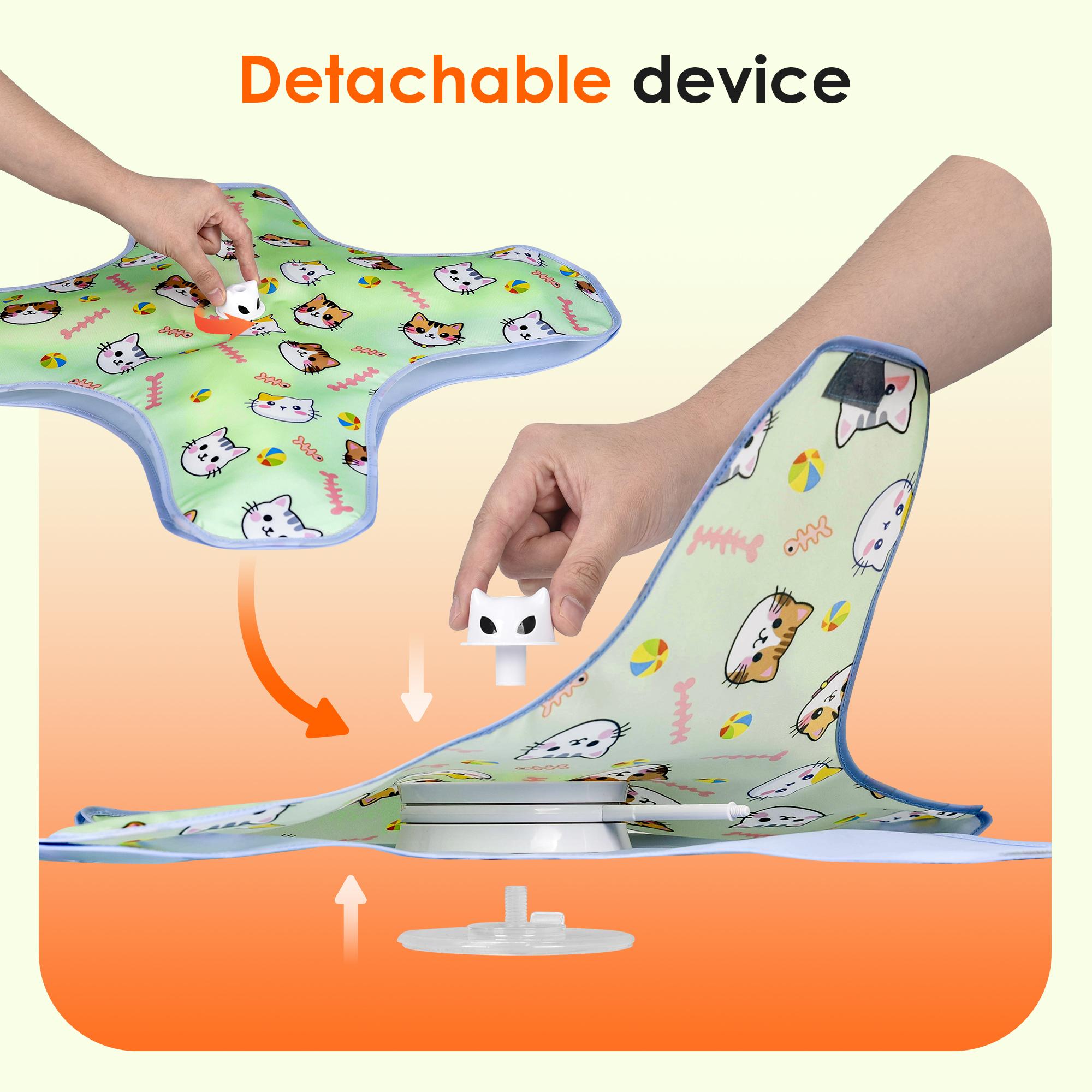 Chtoocy Hide and Seek Interactive Cat Toys,Moving Concealed Wand Feather, Rechargeable Cat Toy,Indoor Exercise Kicker for All Breeds