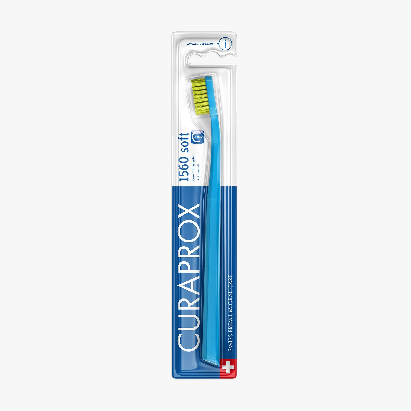 CURAPROX CS 1560 Soft Toothbrush - Effective Plaque Removal, Gentle on Oral Tissues, Compact Head, Octagonal Handle, 1560 Filaments, Swiss-Made Oral Cleanser
