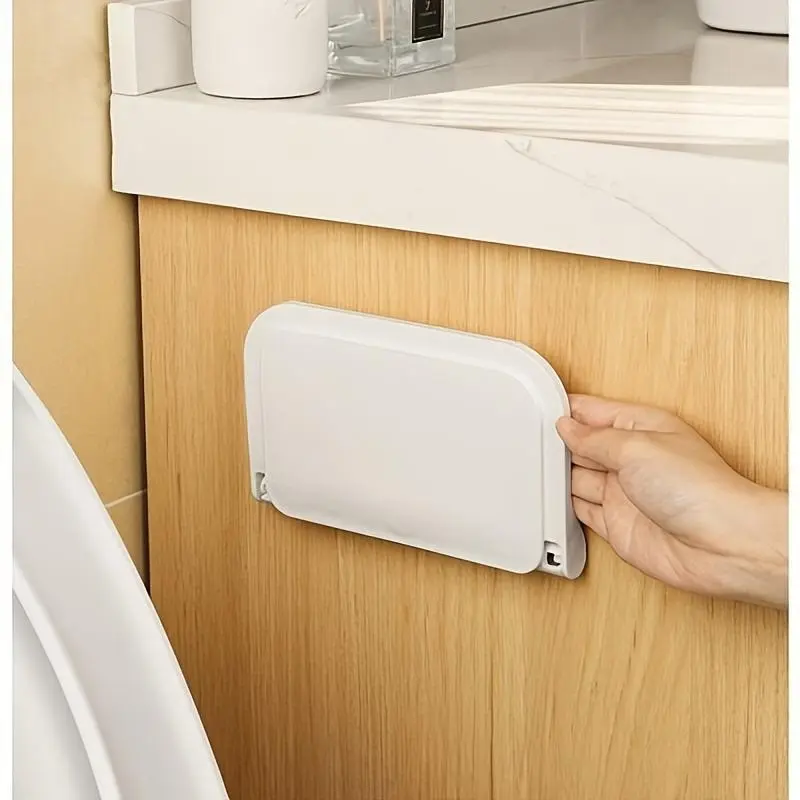 1pc Foldable Wall-mounted Shelf, Wall Rack, Wall Organizer, For Bathroom, Toilet, Kitchen, Bedside, Dorm Room, No Drilling Phone Storage, Wifi Router Storage
