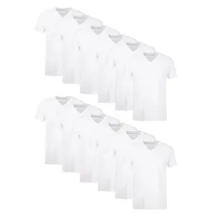 Hanes Undershirts T-Shirt Pack, 12-Pack, V-Neck Cotton Tees for Men, Moisture Wicking