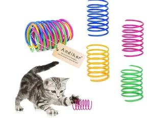 Andiker Interactive Cat Spiral Creative Spring Toy to Kill Time and Keep Fit, Sturdy and Heavy Plastic for Swatting, Biting, Hunting Kitten Toys, Colorful, 12 pcs