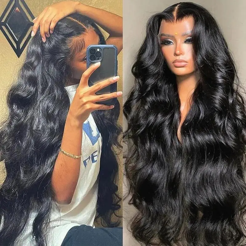 Gabrielle Hair 13x6 Lace Front Human Hair Wigs For Women Brazilian 13x4 Body Wave Transparent Lace Frontal Wig 180 Density 4x4 Body wave Lace closure Wig