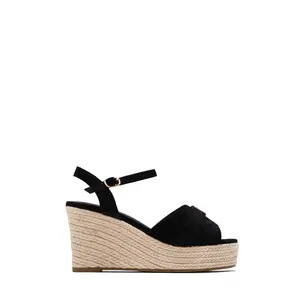 Ciana Platform Espadrille Wedge Heels - Black