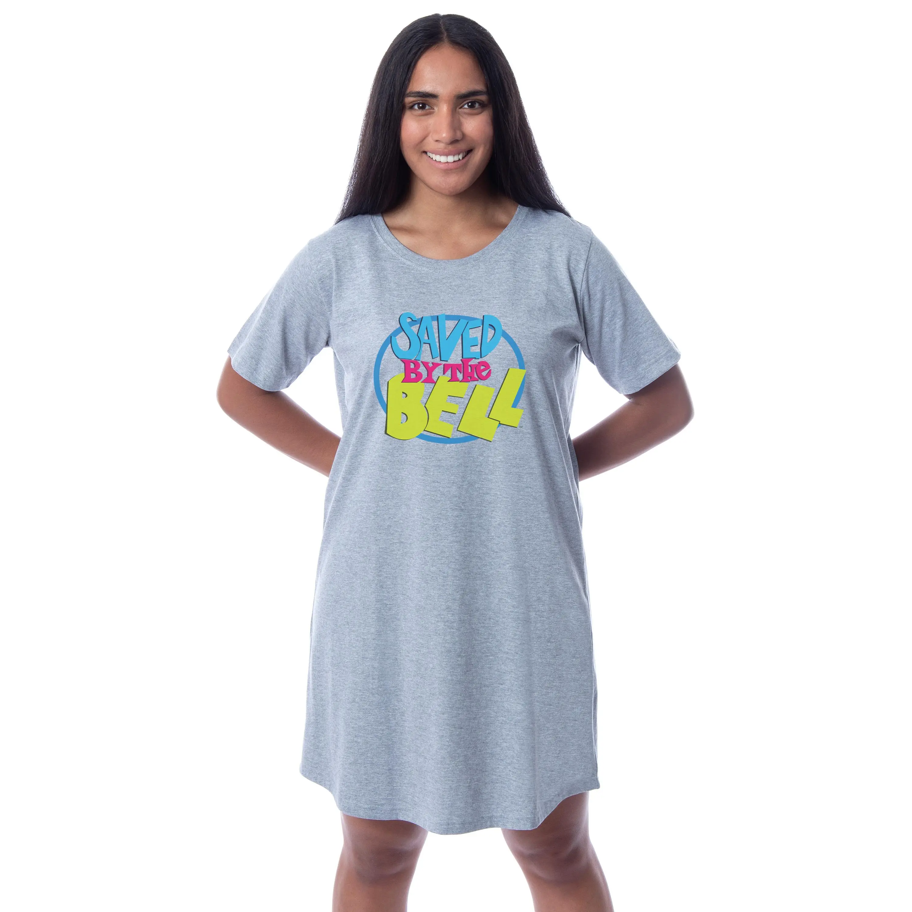 Saved By The Bell Womens' TV Series Title Logo Nightgown Sleep Pajama Shirt