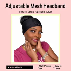 Foam Deluxe Adjustable Mesh Headband Head Wrap Hair Scarf Night Cap