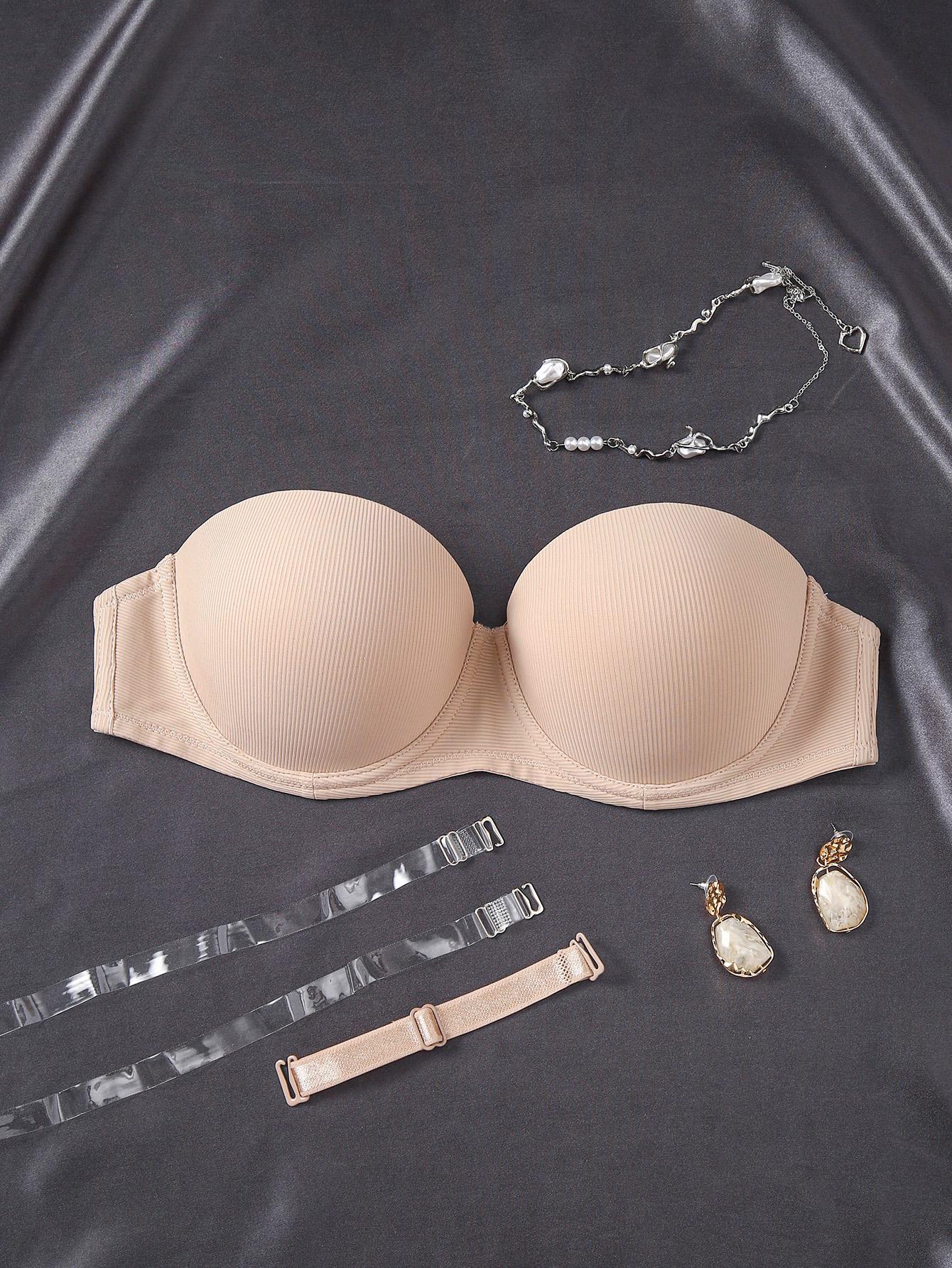 Ecomilky Women's Strapless Bra, Full Cup, Underwire, Supportive, Push-up, Comfortable, Soft, Seamless, Comfortable, Underwire, T-shirt Bra, Side Wings Ecomilky Women's Strapless Bra, Full Cup, Underwire, Supportive, Push-up, Comfortable, Soft, Seamless, Comfortable, Underwire, T-shirt Bra, Side Wings