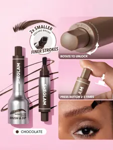 SHEGLAM Brow Fection Angled Brush & Dip-Chocolate Hair-Like Strokes Liquid Eyebrow Pen Easy To Color Long Lasting