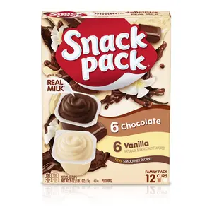 Chocolate and Vanilla Ambient Custard Pudding Cups, 12-Count Family Pack