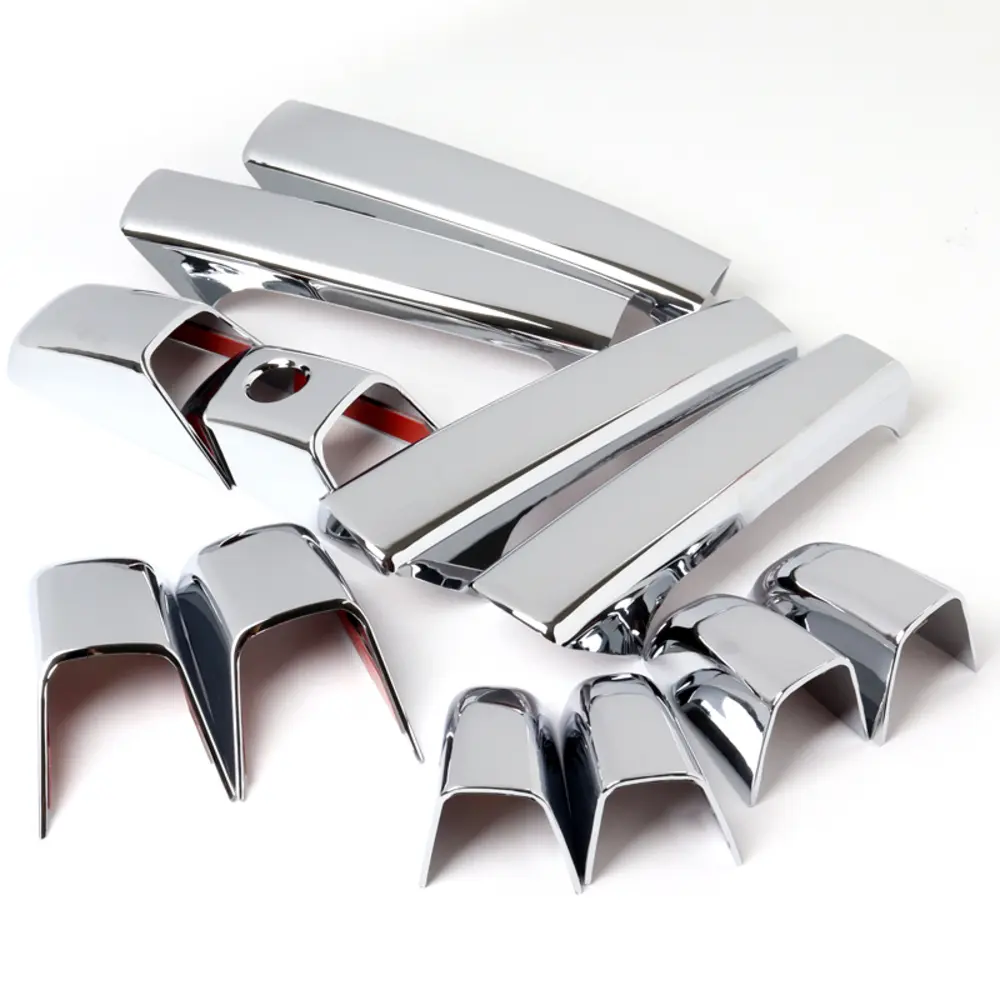 4PCS Chrome Door Handle Covers No Smart Keyholes Compatible with 2007 - 2013 GMC Sierra 1500 / 2007 - 2014 GMC Yukon XL / 2007 - 2014 Cadillac Escalade ( Without Passenger Keyhole Without Smart Keyholes )