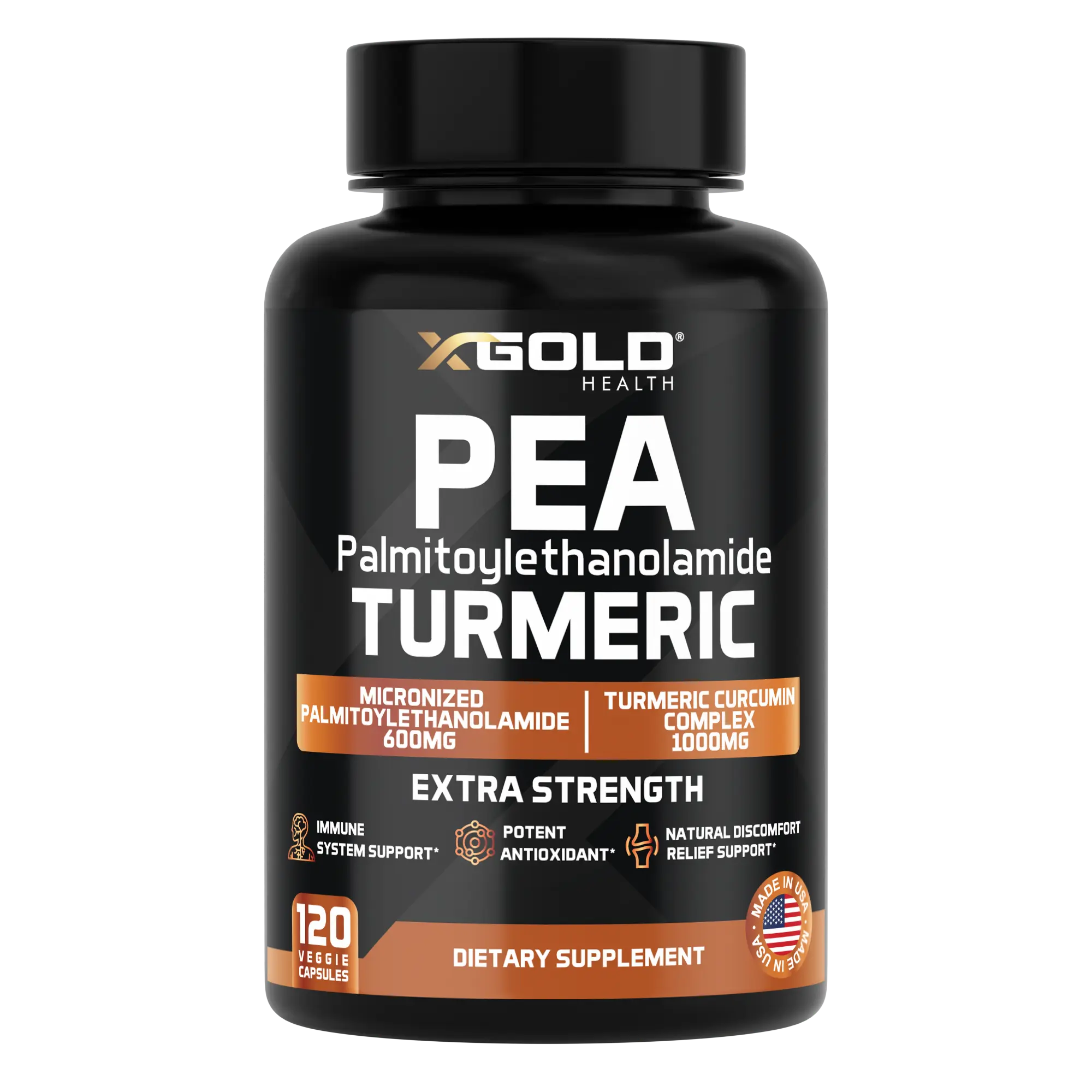 Palmitoylethanolamide 600 mg & Turmeric Curcumin 1000mg Supplement –