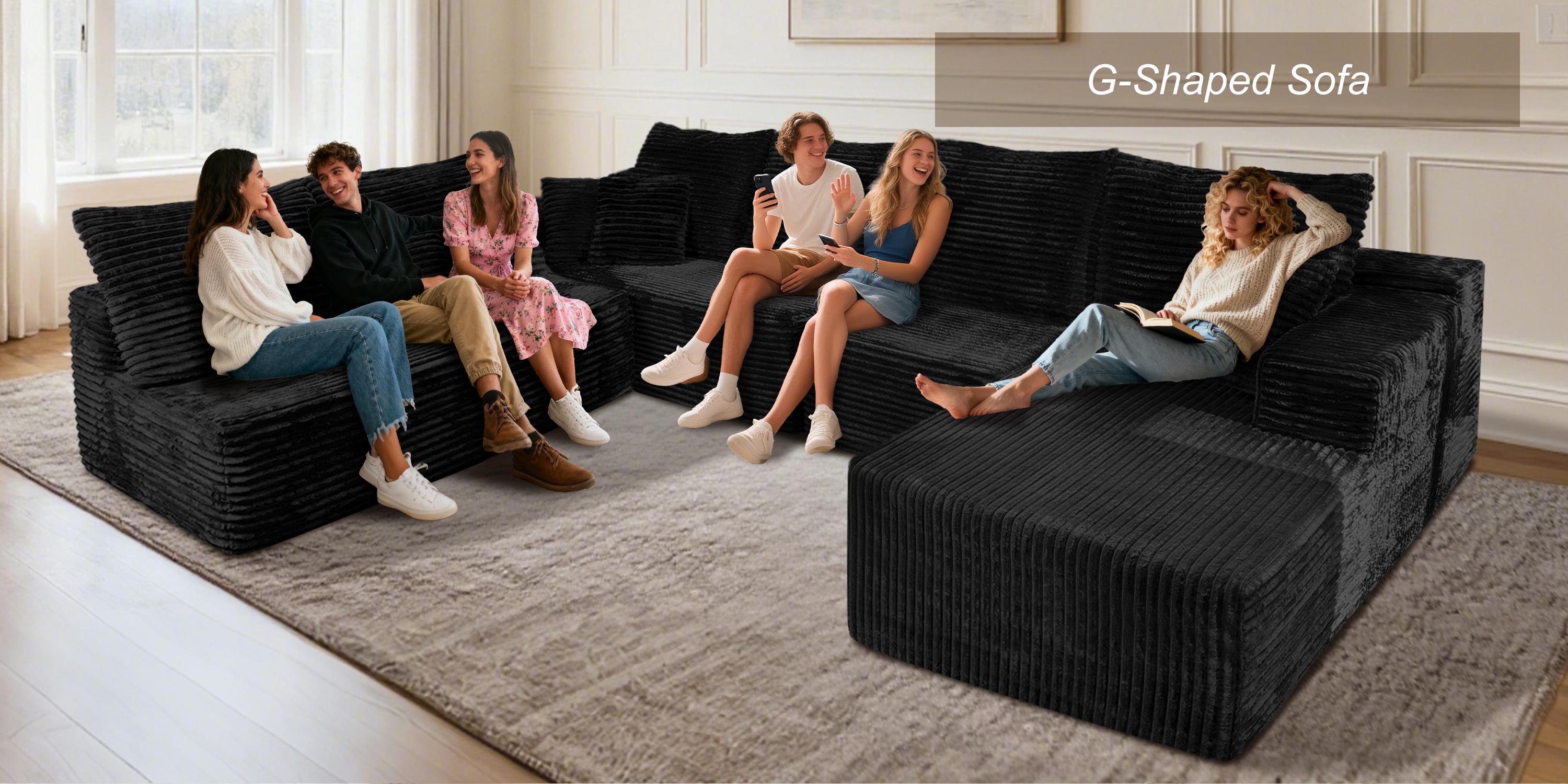 【DlY Combination】HSECOYAY Modular Sectional SofaMix and Match Pieces for Living Room, Comfy CloudCouches with Movable Ottoman, L/U-Shaped FlexibleConfiguration, Plush Corduroy - 400 lbs SeatCapacity 【DlY Combination】HSECOYAY Modular Sectional SofaMix and Match Pieces for Living Room, Comfy CloudCouches with Movable Ottoman, L/U-Shaped FlexibleConfiguration, Plush Corduroy - 400 lbs SeatCapacity