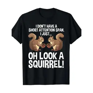 Funny ADHD Squirrel Design T-Shirt for Men Women Chipmunk Pet Lovers