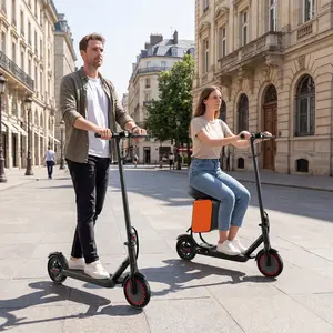 Adult Electric Scooter with Seat, Foldable Design, 350W Motor, 19MPH Speed, 20-Mile Range, Dual Brakes, APP Control, Lightweight Aluminum Frame