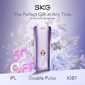 SKG Hair Freedom System, Dual-Pulse IPL for Contact-Free Hair Removal, Infinite Flashes, 25-Minute Full-Body Solution Electric Epilator Manual Epilator