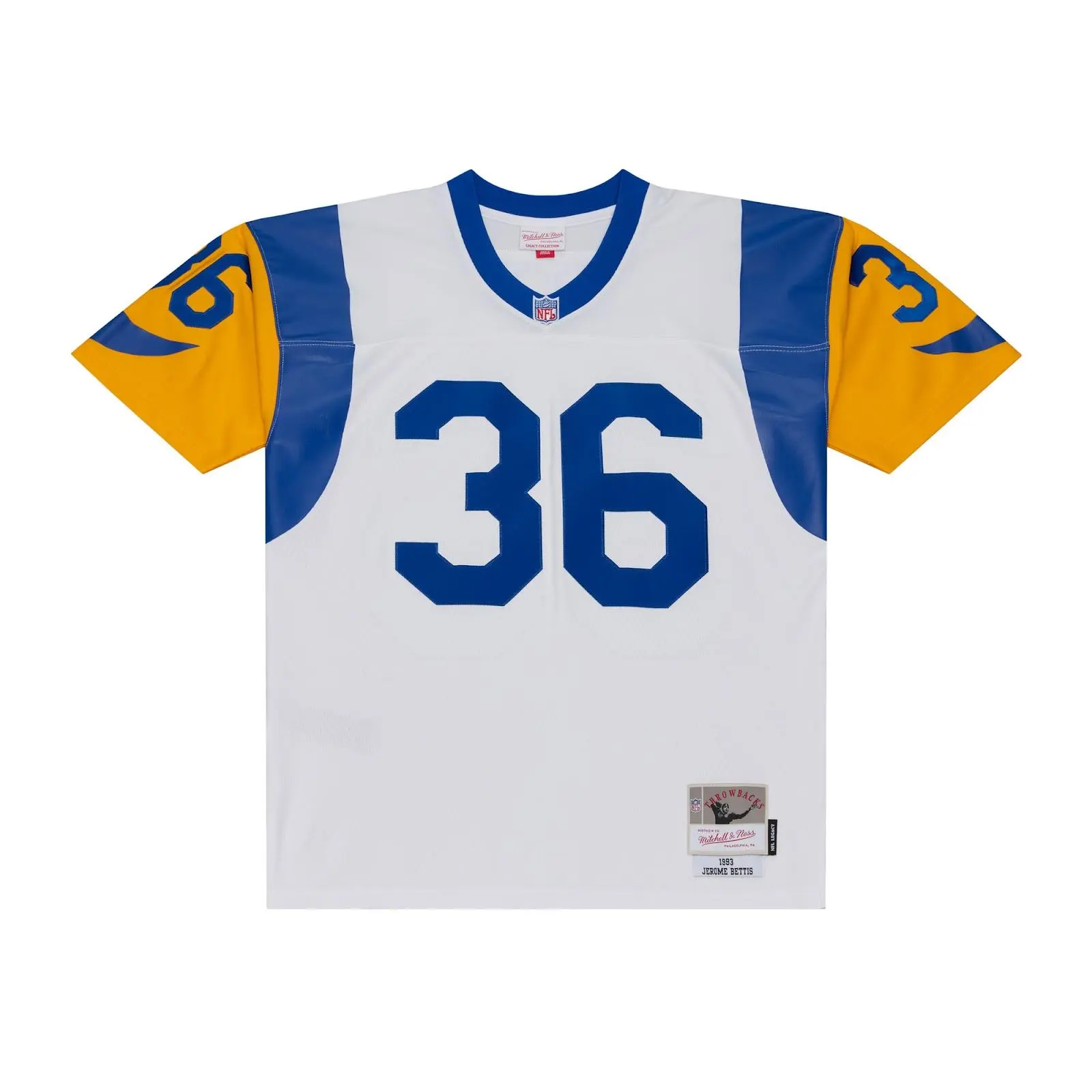 Jerome Bettis Los Angeles Rams 1993 White Legacy Jersey NFL Throwback Mitchell & Ness