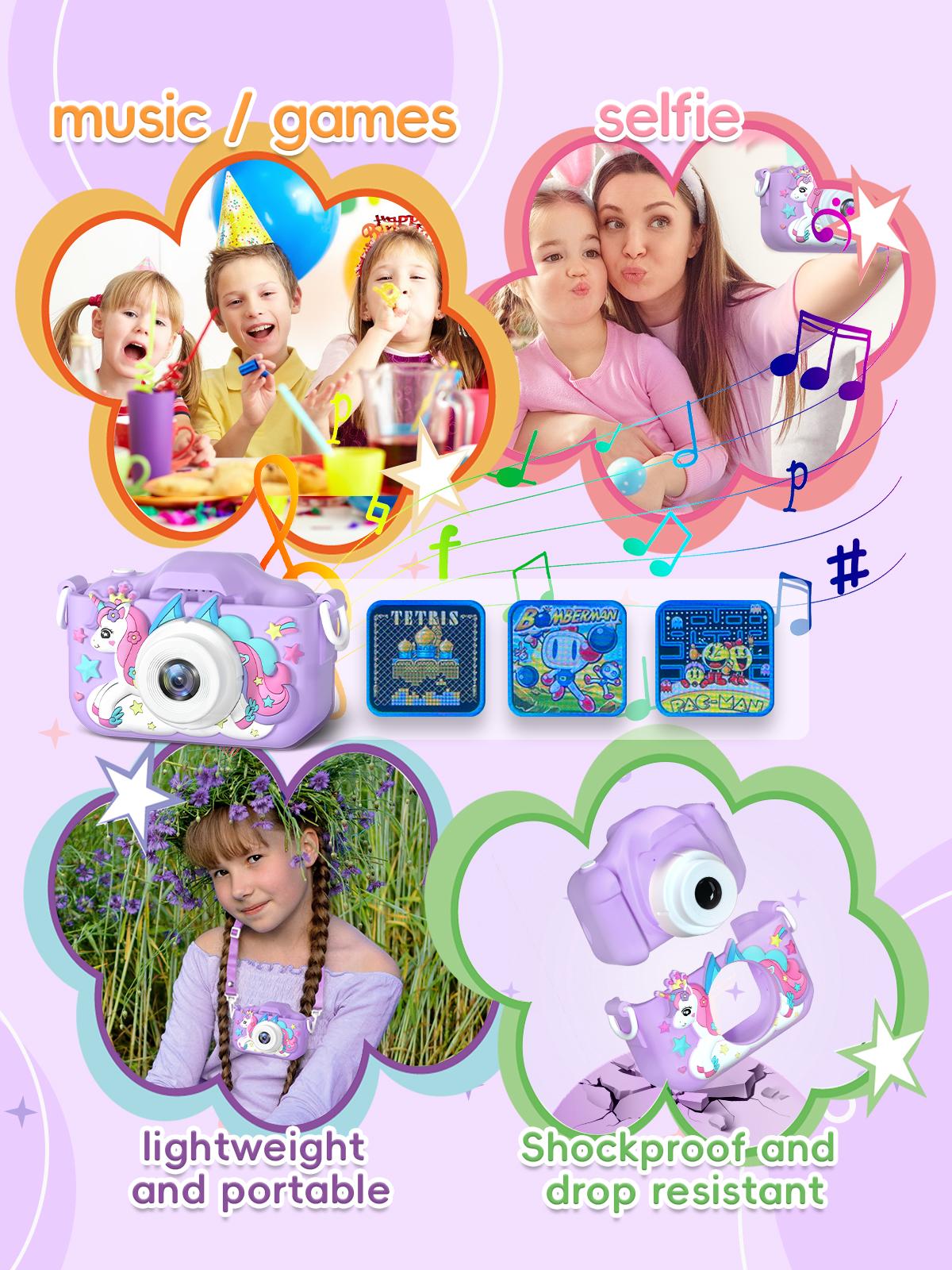 Kids Camera with Selfie Mode – HD Video Camcorder with Cute Silicone Case, Rechargeable Toy, Perfect Birthday or Holiday Gift for 3–12 Year Old Boys & Girls Kids Camera with Selfie Mode – HD Video Camcorder with Cute Silicone Case, Rechargeable Toy, Perfect Birthday or Holiday Gift for 3–12 Year Old Boys & Girls