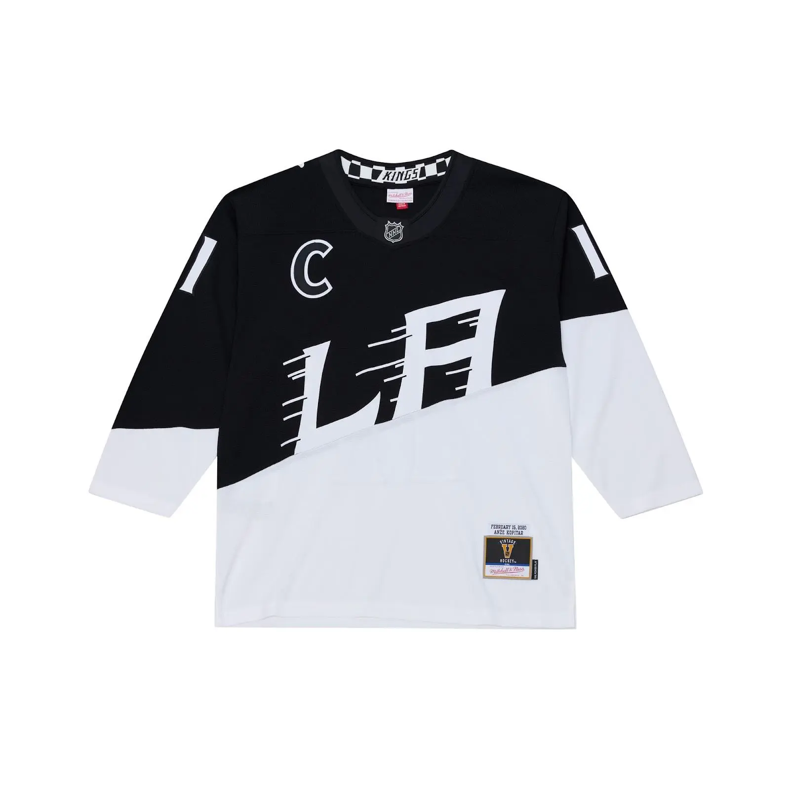Anze Kopitar Los Angeles Kings 2020 Black/White Winter Classic Power Play Jersey NHL Throwback Hockey Fan Gear Mitchell & Ness