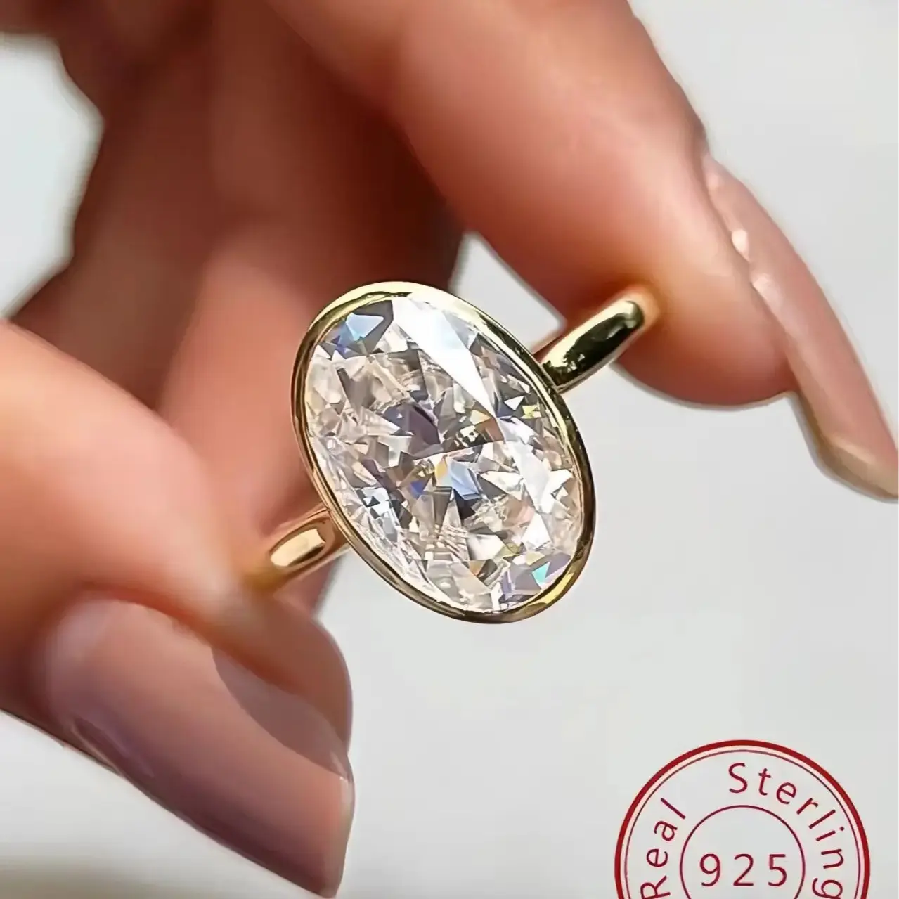 925 Sterling Silver Delicate Simple Oval Ring for Women Engagement Wedding Luxury High Quality Fine Jewelry