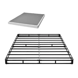 VEVOR Box Spring,  Queen Size Bed Frame with Washable Fabric Cloth, Heavy Duty Metal Frame for Queen Bed, 4 in Mattress Foundation, 3500 lbs Max Weight Capacity, Easy Assembly, 79.1 L x 59.4 W x 4 H in