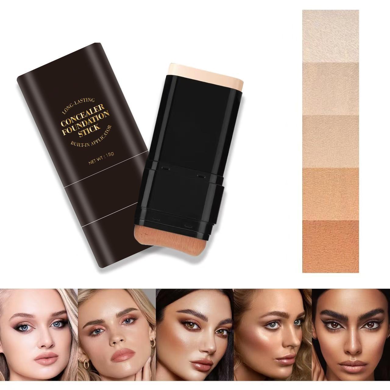 7-color Dual - Ended Eraser Foundation Stick -Multi - Use Concealer & Highlighter for Acne Marks , Nose Contour Flawless Makeup Finish - Versatile Cosmetic Tool , daily gift