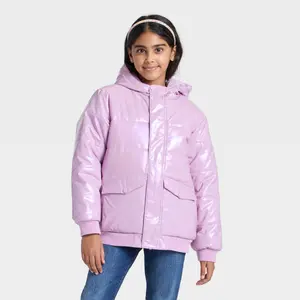 Girls' Hooded Puffer Jacket - Cat & Jack