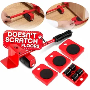 Furniture Mover with Wheels & Furniture LifterSet,600 Lbs Capacity for Moving HeavyFurniture,360 o Rotation Wheels FurnitureDolly,Sofa,Refrigerator,Cabinet peel and stickflooring.