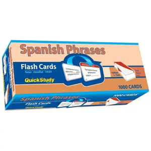 Spanish Phrases Flash Cards (1000 Cards): A Quickstudy Reference Tool -- Joseph Levy, Cards