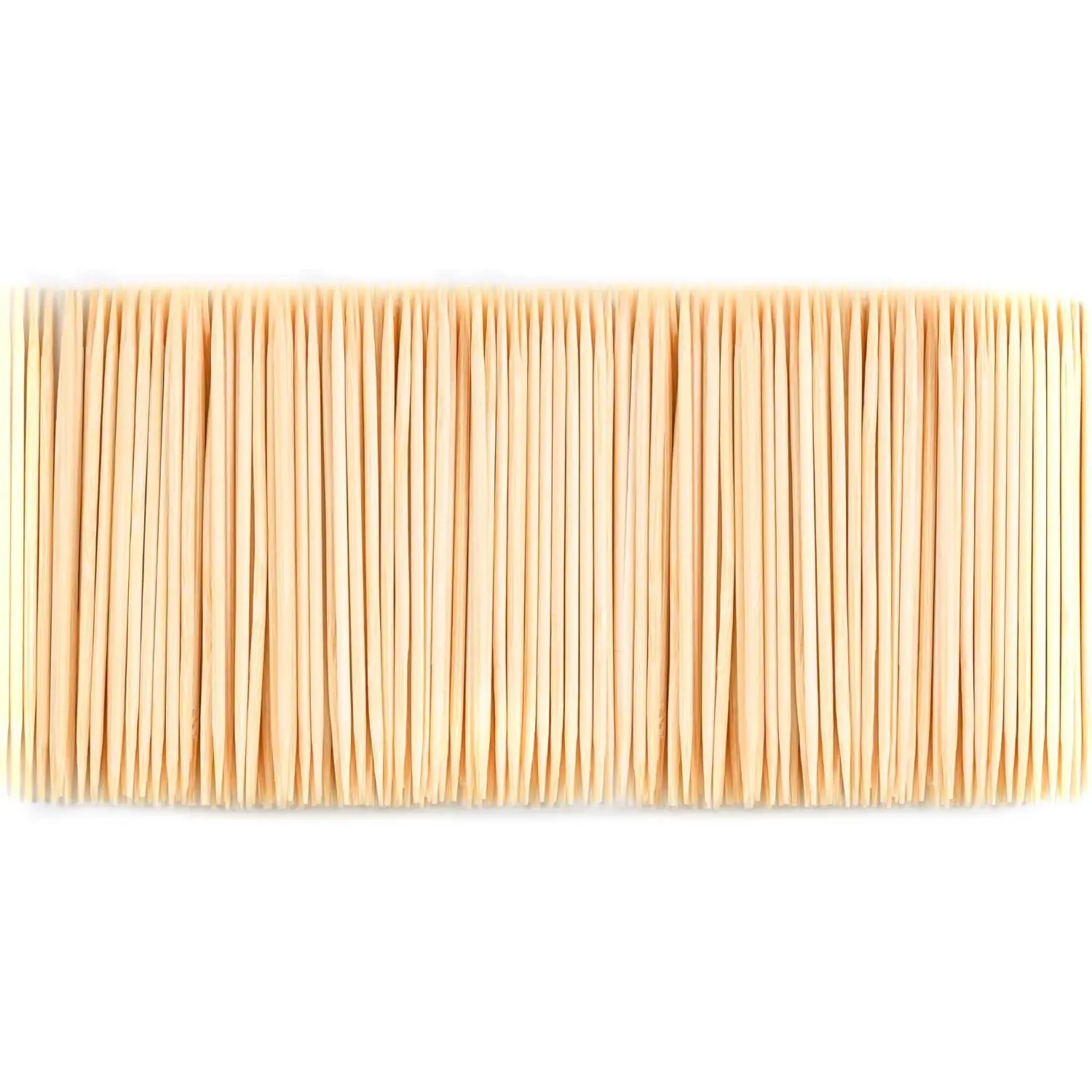 Durable Bulk Pack 1000-Count Round Shape Bamboo Toothpicks - Round Double-Pointed Wooden Toothpicks for Barbecue, Fruits, Teeth Cleaning