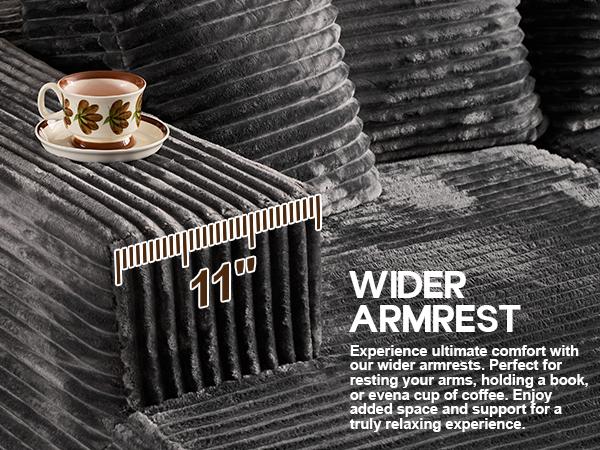 【3 Packages Shipping】Ovios 135" Sectional Boneless Sofa Couch with Chaise, Modular Cloud Couch with Ottoman Plush Corduroy, No Assembly Required Big Comfy Sofa Bed with Fluffy Memory Foam for Livingroom