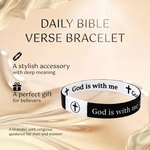 Grace&Glory Daily Bible Verse Bracelet for Women, Men and Teens, Wearable Christian Scripture Wristband, Jesus Faith Bracelet Gift for Easter & Spiritual Encouragement