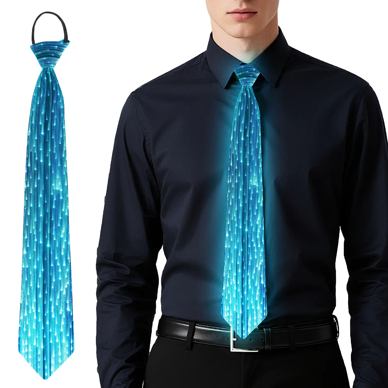 CARVEDREAM Luminescent 7-Color Nylon Tie, Multi-Use Accessory for Trendy Occasions, Versatile Style Matching, Multiple Uses