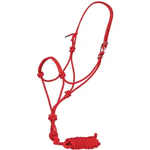 Jeffers Easy-On Clip Nylon Rope Horse Halter with Lead