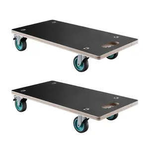 VEVOR Furniture Dolly,  , 551 lbs Load Capacity, Furniture Moving Dollies with 4 TPR Silent Wheels, Rectangle Multifunctional Flat Dolly for Piano Furniture Couch Washing Machine Fridge, 2 Pack, Black