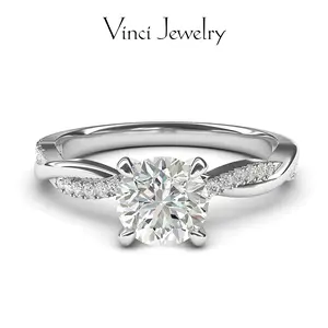 925 Sterling Silver Moissanite Ring, Elegant Engagement Promise Ring Jewelry Gift, Solitaire Moissanite Wedding Ceremony Ring, Silver Jewelry for Women for Birthday for anniversary