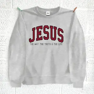 Jesus Christian Graphic Sweatshirt - Grace, Faith, Jesus, God, Pray, Faith Graphic Sweatshirt For Women, Retro Print Hoodie, Soft & Breathable Cotton, Fashion Streetwear, Women's Casual Cotton Short Sleeve T-Shirt