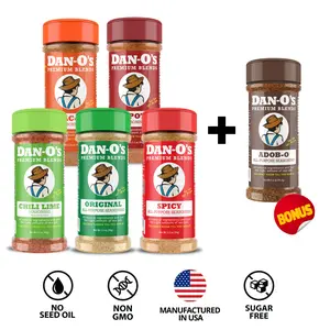 Dan-O's New 5+1 Bottle Combo - Original, Chili Lime, Chipotle, Spicy, Tac-O, and Adob-O