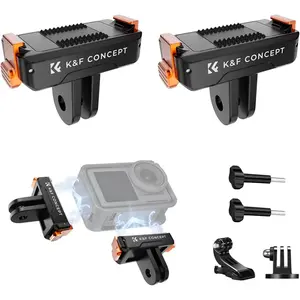 K&F CONCEPT 2-Pack Magnetic Quick Release Adapter Mount with Magnetic Lock, Extension Base Bracket with 1/4" Adapter & Quick-Release Buckle for DJI Osmo Action 5 Pro/4/3 & Osmo 360 Cameras