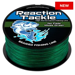 Reaction Tackle Braided Fishing Line - NO FADE Moss Green - NEW