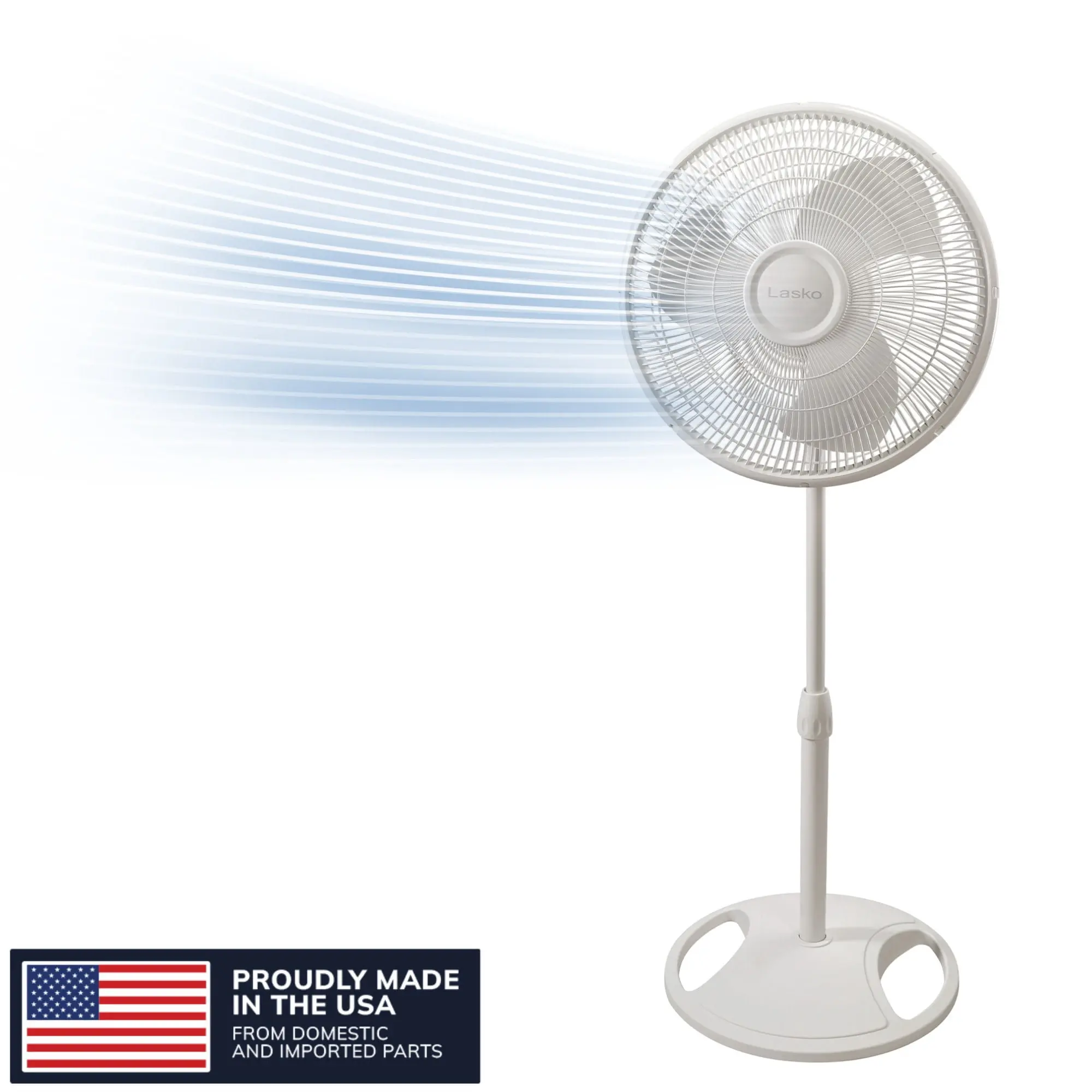 Lasko 16" 3-Speed Oscillating, Adjustable Height, Pedestal Fan S16200