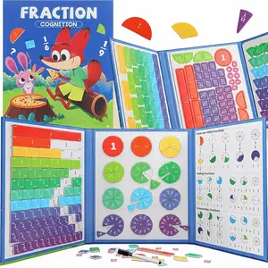 Magnetic Fraction Demonstration Book - STEM Math Manipulatives, Montessori Learning Materials, Visual Learning Tools, Classroom & Homeschool Supplies, Educational Gift for Toddlers (Numerator & Denominator Tool for Addition & Subtraction)