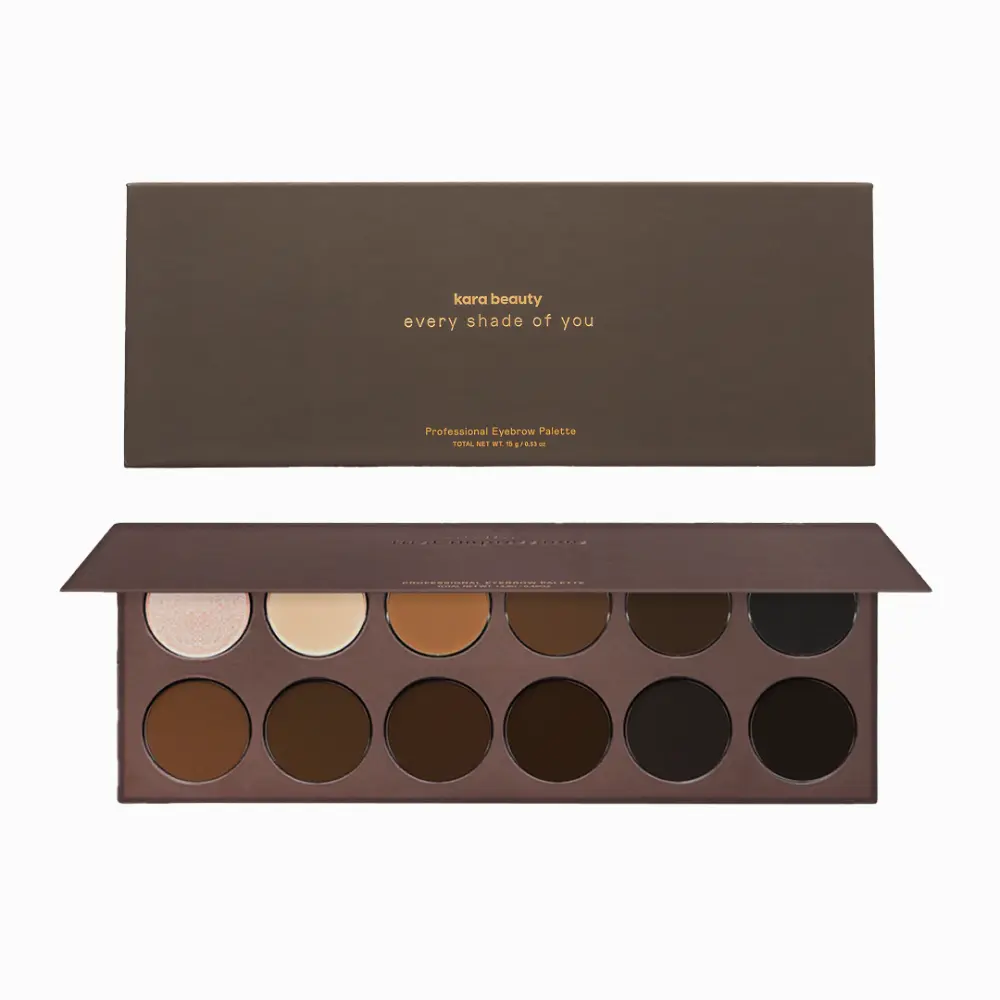 Kara Beauty Every Shade of You Gel & Powder Brow Defining Eyebrow Palette, Makeup Cosmetic Eyebrow Product
