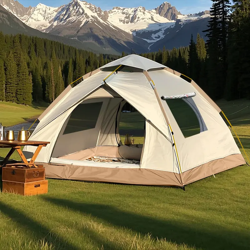 Automatic Pop-Up Camping Tent for Family Trips, Waterproof and Windproof Fold Out Beach Shelter with UV Protection, Fold Out Tent, Beach Tent