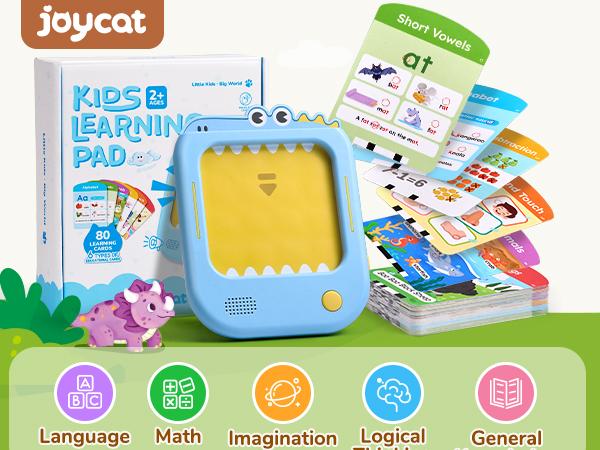 JoyCat Learning Tablet for Kids, Educational Learning Pad to Learn Alphabet Phonics Words Numbers Music Animals, Talking Flash Cards, Autism Sensory Toys, Phonics Flashcards