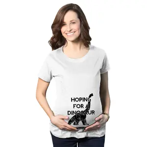 Maternity Hoping for a Dinosaur Funny Baby Pregnancy Announcement T shirt Funny Graphic Maternity Tee Cute Pregnancy Tees With Plus Sizes Pregnant Funny Dinosaur Short Sleeve Maternity Shirts
