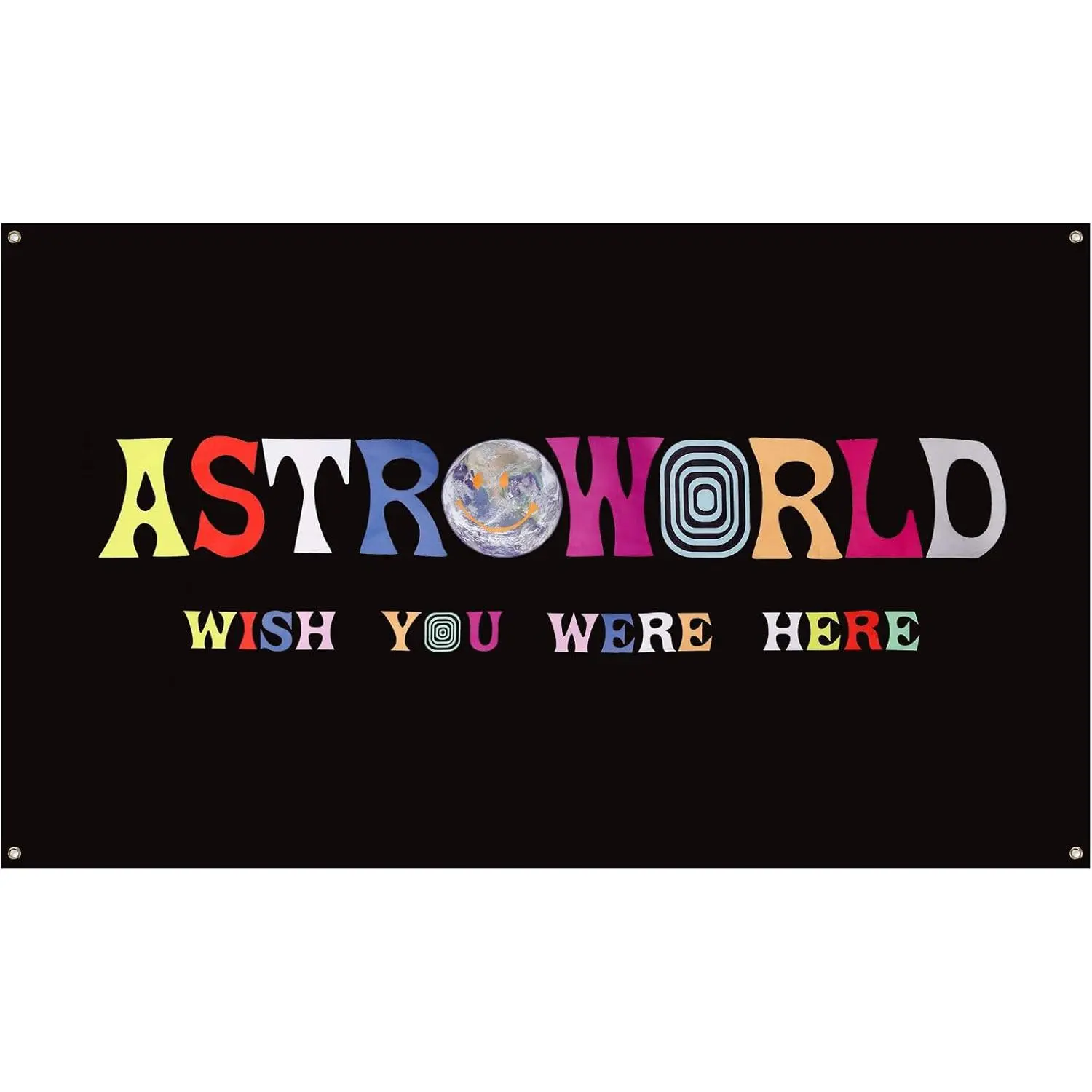 Tapestry 3x5 Feet Astroworld Flag Black Flag Banner, Man Cave Wall Flag With Brass Grommets For College Dorm Room Decor Tailgates,Parties Gift Please Identify