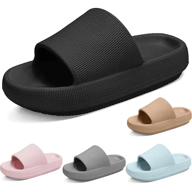 Unisex Pillow Slides, Solid Color Cloud Footwear with Super Soft Thick Sole - Textured Anti-Slip Design for Holiday, Party & Beach, Slippers, Soft Plastic, Rubber, Chic, Casual Men's Home Slippers, Thick Sole Pillow, Flat Slippers, Slippers For Women