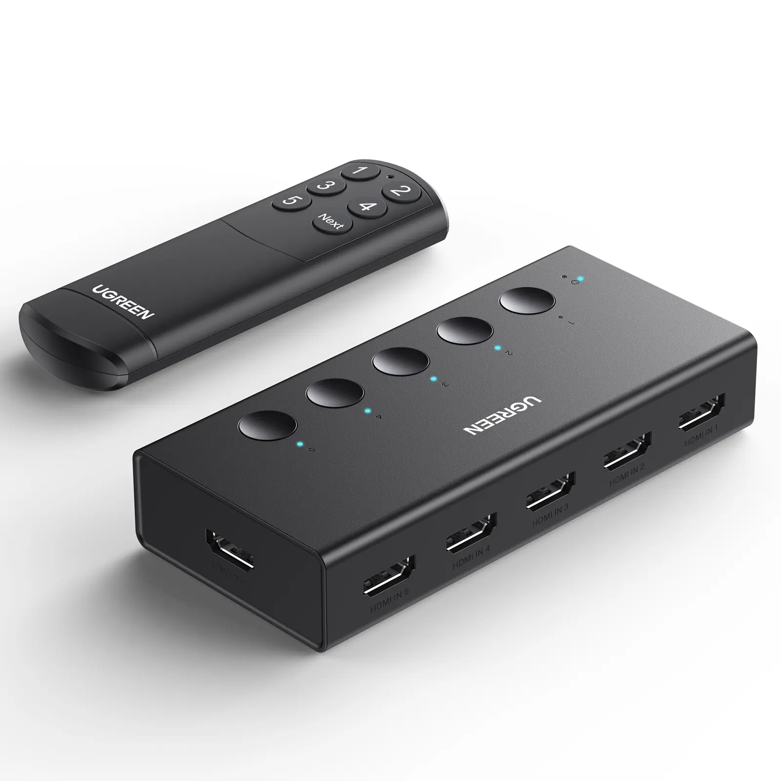 UGREEN HDMI Switch 5 in 1 Out 4K 60Hz HDMI Splitter with Remote Control, 5 Port Switcher Selector Box Support 3D CEC HDR HDCP2.2 Compatible with PS5/4/3 Xbox Nintendo Switch Roku TV Fire Stick Black,September Restock tiktokshopbacktoschool