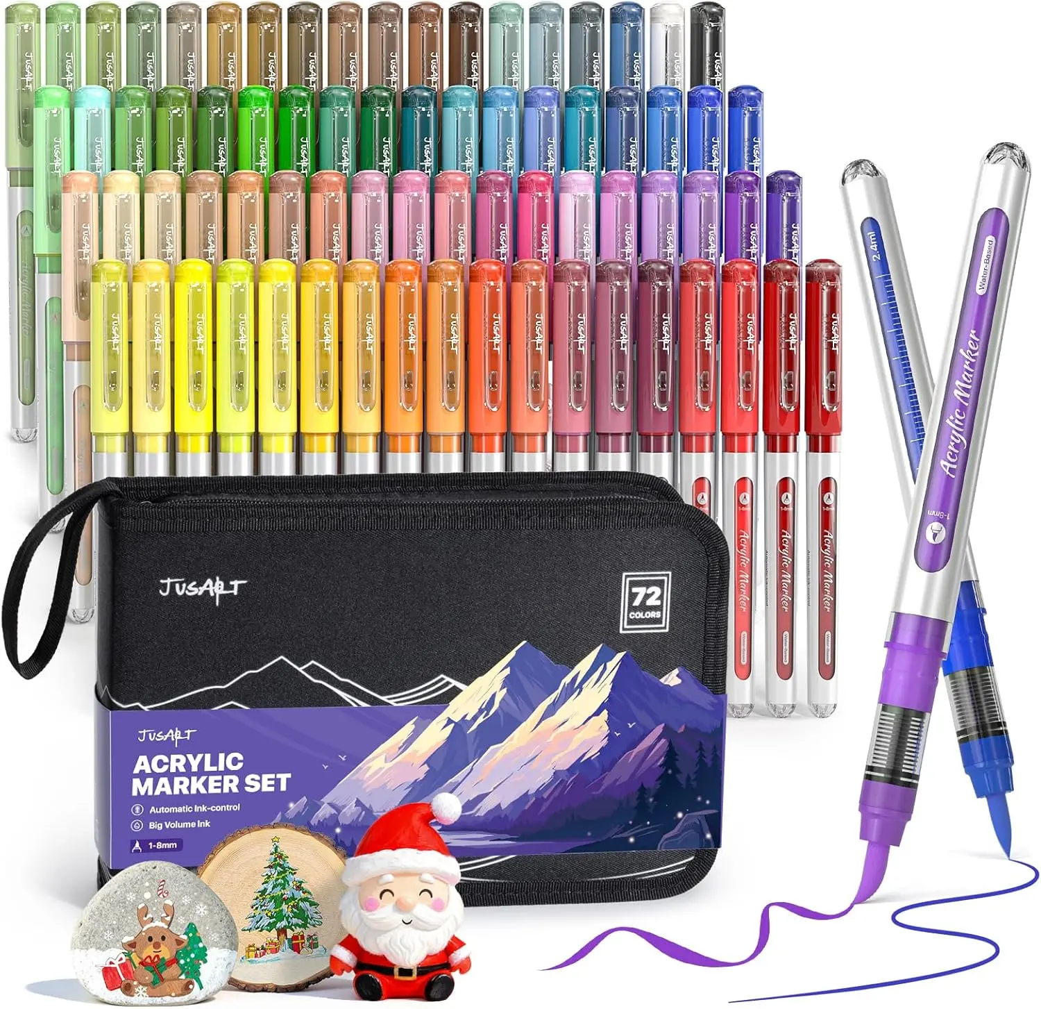 Back to school shopping 72/30/18 Colors Acrylic Paint Markers Set (Painting Bag), Waterproof Flexible Tip Acrylic Markers, Premium Paint Pens for Various Surfaces, Water Brush Pens, Highlighter Pens, Detail Brushes, Art School Supplies, tiktok shop tiktok